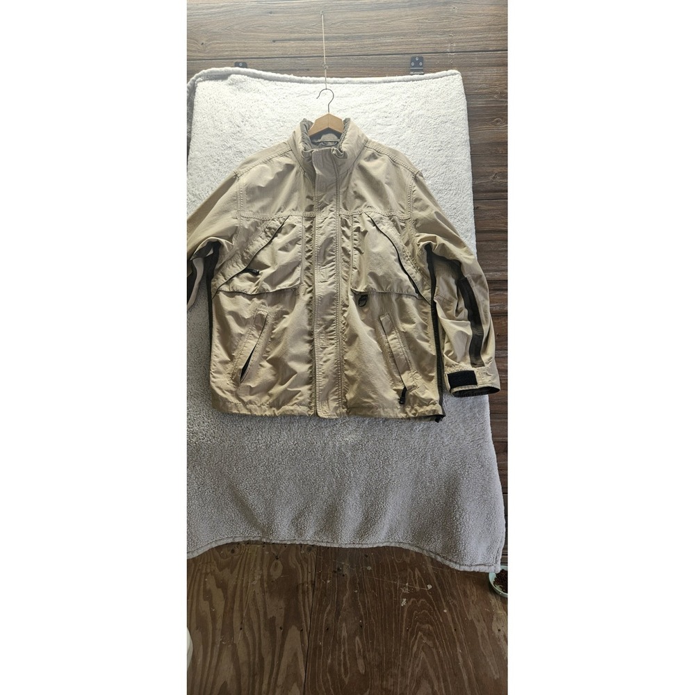 Eddie Bauer WeatherEdge Men's Outdoor Jacket Beige Size L Full Zip Pockets